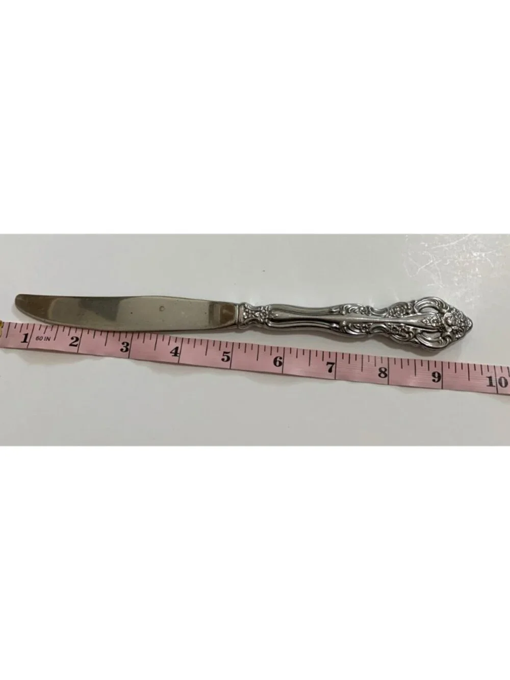 Set Of 10 Oneida Michelangelo Cube Stainless Dinner Knives Floral Design 9